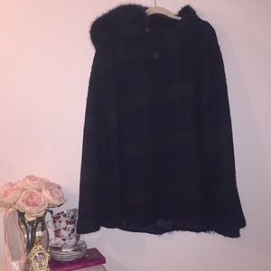 Zara poncho with faux fur
